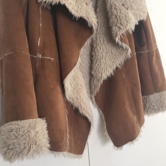 American Rag Macy’s Brown Faux Suede Fur Jacket - Picture 4 of 8